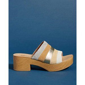 Anthropologie Matiko metallic platform sandals
